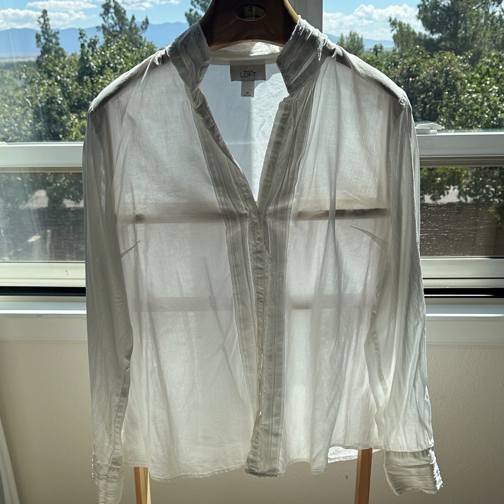 LOFT Men's Lightweight White Shirt Jacket